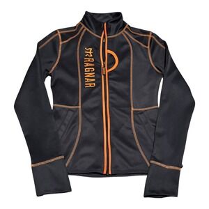 Ragnar Relay Full Zip Gray/Orange Embroidered Polyester Blend Jacket Women's S